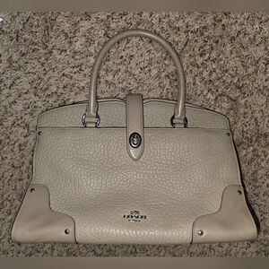 Coach Pebble Leather Tote - Cream
